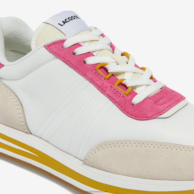 Lacoste l-spin stoffen sneakers 0828H2752 wit & roze b53 vrouwen