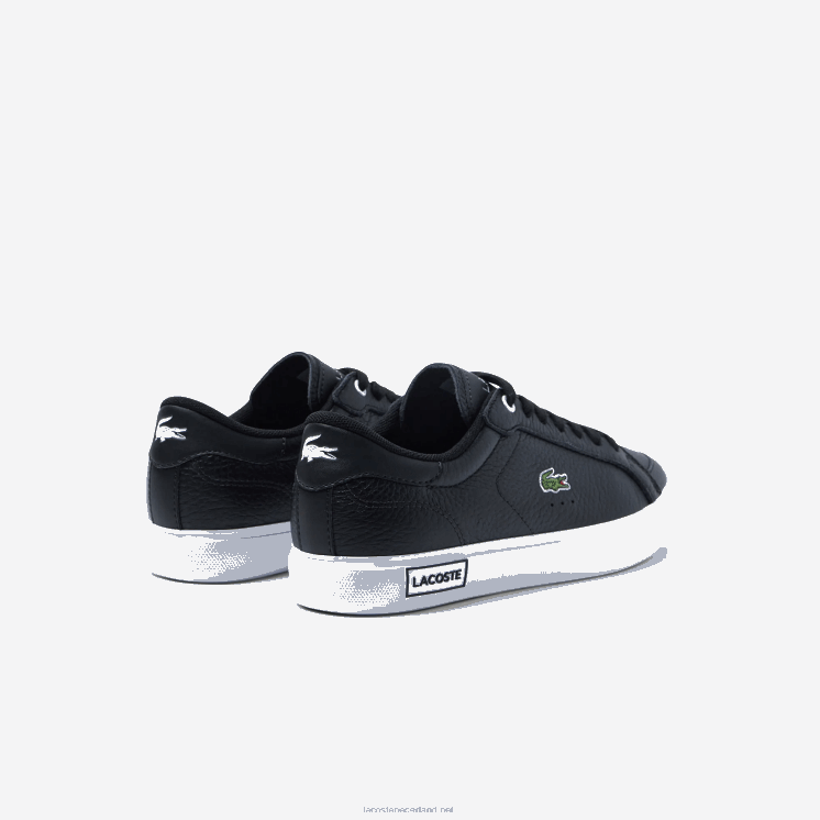 Lacoste powercour leren gedetailleerde sneakers 0828H2682 zwart-wit 312 vrouwen
