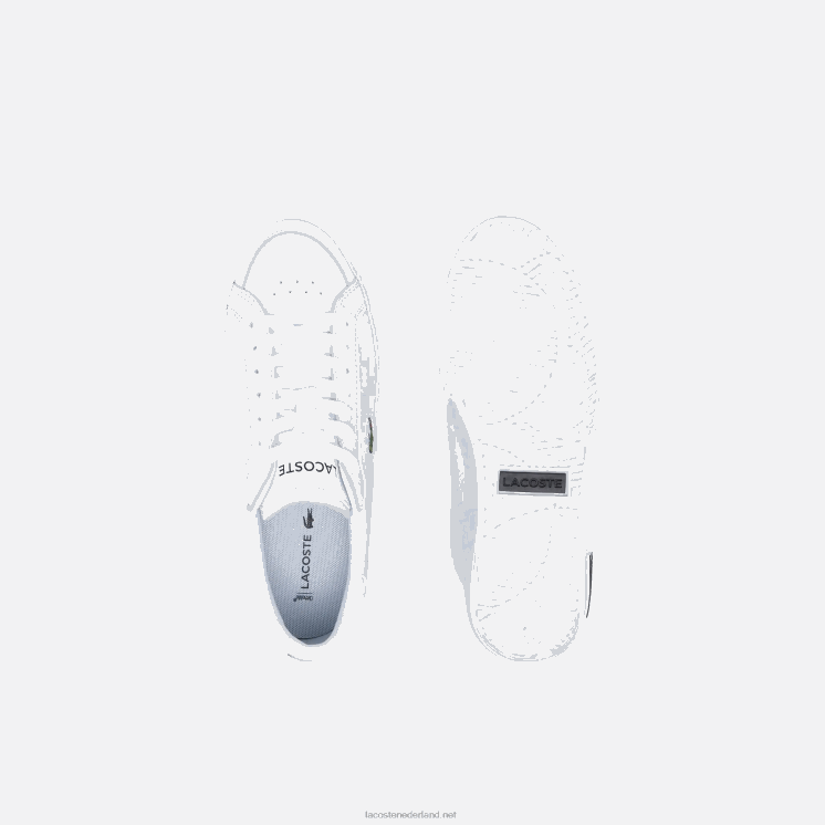 Lacoste powercour leren gedetailleerde sneakers 0828H2683 wit & zwart 147 vrouwen