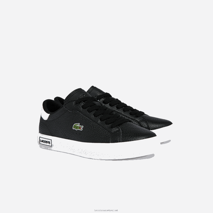 Lacoste powercourt leren en synthetische sneakers 0828H2721 zwart-wit 312 vrouwen