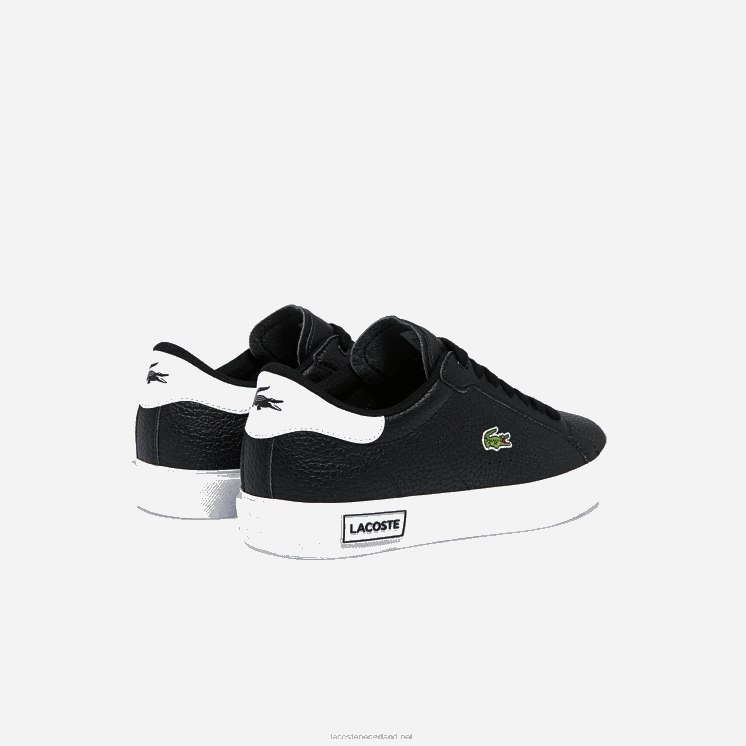 Lacoste powercourt leren en synthetische sneakers 0828H2721 zwart-wit 312 vrouwen