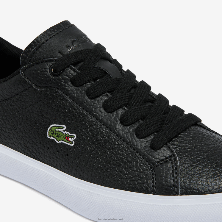 Lacoste powercourt leren en synthetische sneakers 0828H2721 zwart-wit 312 vrouwen
