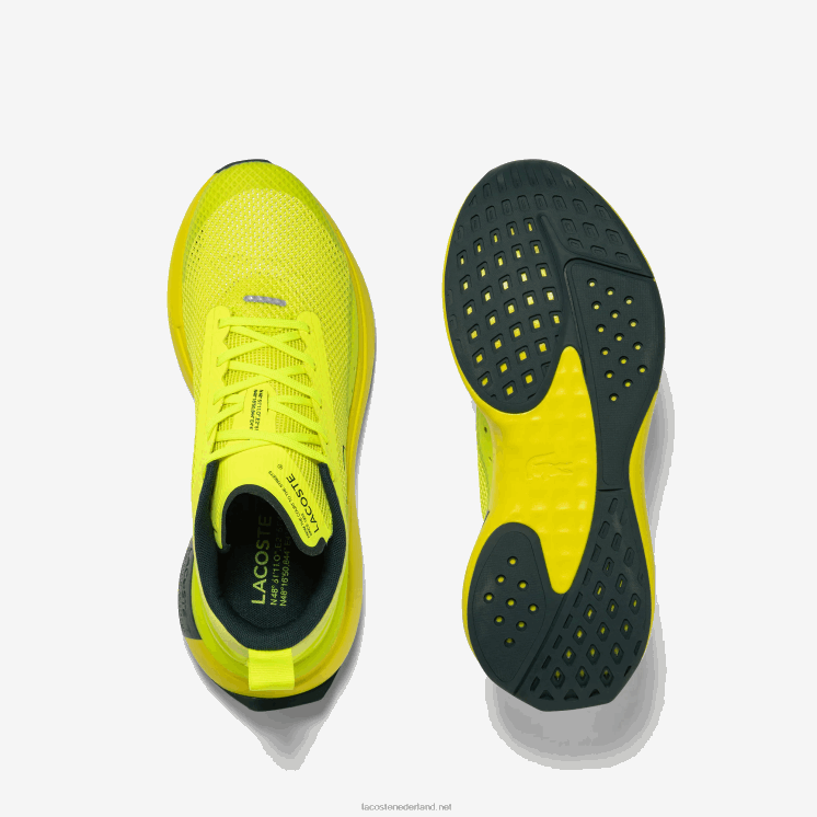 Lacoste run spin evolution stoffen sneakers 0828H2686 geel 2t7 vrouwen
