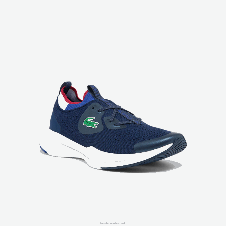 Lacoste run spin gebreide stoffen sneakers 0828H2742 marine & wit 092 vrouwen