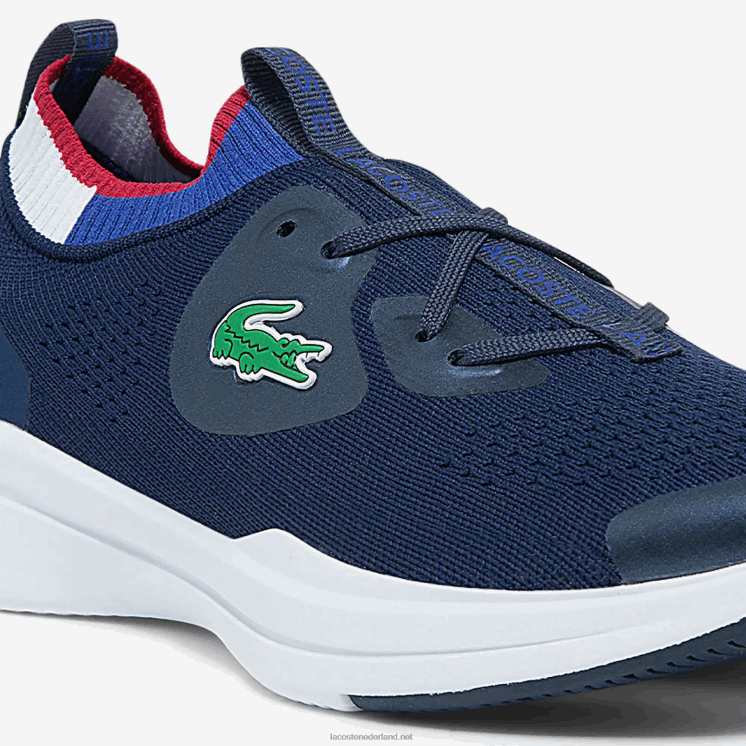 Lacoste run spin gebreide stoffen sneakers 0828H2742 marine & wit 092 vrouwen