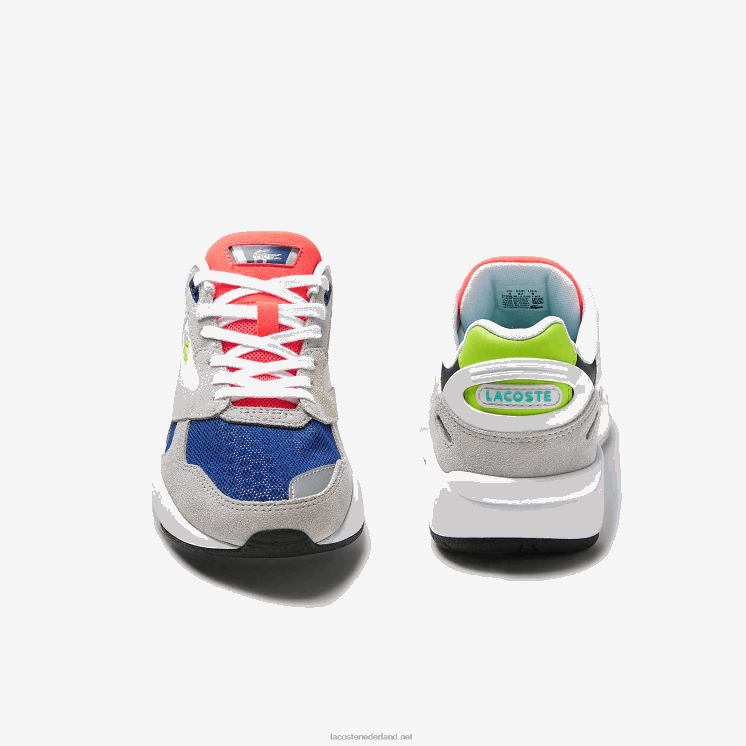 Lacoste storm 96 lo sneakers van textiel met kleurvlakken 0828H2740 lichtgrijs & lichtgroen lg1 vrouwen
